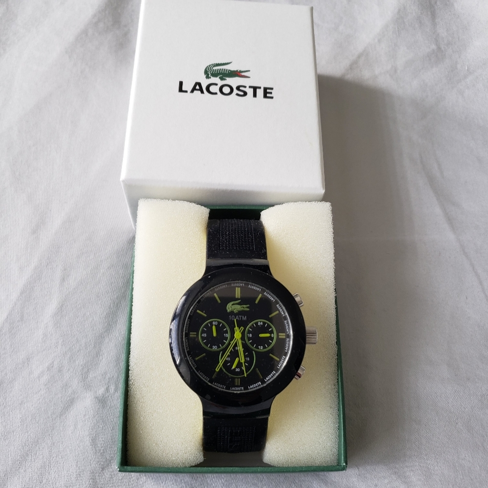 Lacoste Men's Borneo Black/Green Watch - 44mm